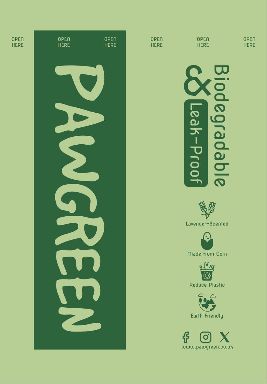 PAWGREEN Premium Cornstarch Dog Waste Bags and dispenser mockup